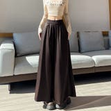 チョコ | フェイクレザーワイドパンツ | Doux Belle 