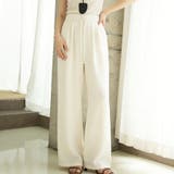ライトベージュ | シンプルワイドパンツ レディース パンツ | Doux Belle 