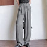 グレー | タック入りワイドパンツ レディース パンツ | Doux Belle 