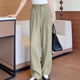 カーキ | タック入りワイドパンツ レディース パンツ | Doux Belle 