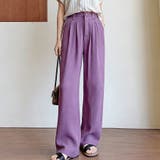 パープル | タック入りワイドパンツ レディース パンツ | Doux Belle 