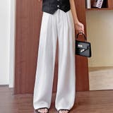ホワイト | タック入りワイドパンツ レディース パンツ | Doux Belle 