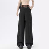 ブラック | タックデザインワイドパンツ レディース パンツ | Doux Belle 