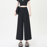 ワイドシルエットタック入りロングパンツ レディース パンツ | Doux Belle  | 詳細画像12 
