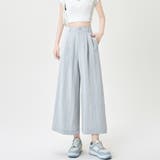 ライトブルー | ワイドシルエットタック入りロングパンツ レディース パンツ | Doux Belle 