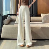 ベージュ | シンプルデザインロングパンツ レディース パンツ | Doux Belle 