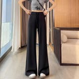 ブラック | シンプルデザインロングパンツ レディース パンツ | Doux Belle 