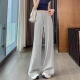 グレー | シンプルデザインロングパンツ レディース パンツ | Doux Belle 
