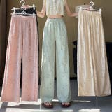フリンジカットジャガードワイドロングパンツ レディース ボトムス | Doux Belle | 詳細画像12