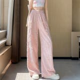 フリンジカットジャガードワイドロングパンツ レディース ボトムス | Doux Belle | 詳細画像5