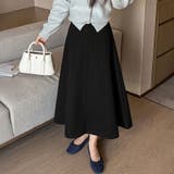 ブラック | ベーシックロング丈フレアスカート レディース ボトムス | Doux Belle