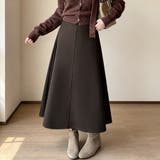 ダークブラウン | ベーシックロング丈フレアスカート レディース ボトムス | Doux Belle