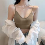 ダークベージュ | リブキャミブラトップ | Doux Belle 