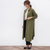 グレーカーキ | 麻混素材シャツワンピ アウター レディース | Doux Belle 