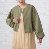 カーキ | 長袖トップス 着痩せ 女性 | Doux Belle