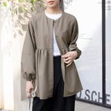 グレージュ | クラシカルペプラムシルエットトップス | Doux Belle 
