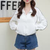 ホワイト | クロップド丈トラックジャケット | Doux Belle 