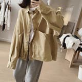 キャメル | オーバーサイズシャツジャケット | Doux Belle 