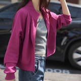 ワッフル素材ハイネックジップアップジャケット | Doux Belle  | 詳細画像1 