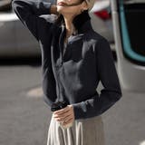 ワッフル素材ハイネックジップアップジャケット | Doux Belle  | 詳細画像12 