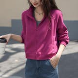 ワッフル素材ハイネックジップアップジャケット | Doux Belle  | 詳細画像3 