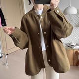 カーキ | 配色ボタンゆるシルエットライトジャケット | Doux Belle