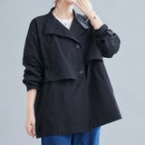 ブラック | ケープ風デザイントレンチコート | Doux Belle 