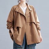 キャメル | ケープ風デザイントレンチコート | Doux Belle 