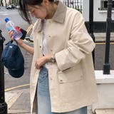 ベージュ | 配色ステッチ入りカジュアルジャケット | Doux Belle