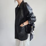 フェイクレザーシャツジャケット | Doux Belle | 詳細画像1