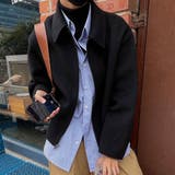 ブラック | ウール調ワイドカラーショートジャケット | Doux Belle 