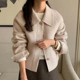 ベージュ | ワイドカラーショートジャケット | Doux Belle 