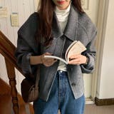 ライトグレー | ワイドカラーショートジャケット | Doux Belle 