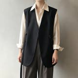 サイドベルト付きテーラード風ノースリーブジレベスト レディース トップス | Doux Belle | 詳細画像8
