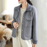 襟付きツイード調長袖ジャケット レディース アウター | Doux Belle | 詳細画像11