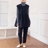 ネイビー | ペプラムシルエットセットアップ | Doux Belle 