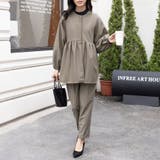 ラウンドネックペプラムシルエットセットアップ | Doux Belle  | 詳細画像1 