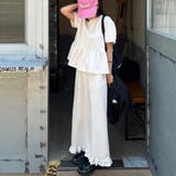 ホワイト | タイトスカート&ペプラム風トップス セットアップ | Doux Belle 
