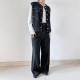 デニムノースリーブベスト&ワイドパンツセットアップ | Doux Belle | 詳細画像2