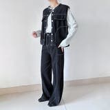 デニムノースリーブベスト&ワイドパンツセットアップ | Doux Belle | 詳細画像3