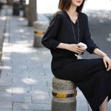 Vネックトップス&スリットロングスカートセットアップ レディース セットアップ | Doux Belle | 詳細画像2