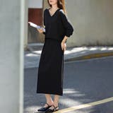 Vネックトップス&スリットロングスカートセットアップ レディース セットアップ | Doux Belle | 詳細画像5