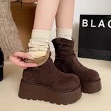 ダークブラウン | スエード調厚底ブーツ | Doux Belle 