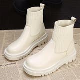 リブソックス風厚底ショートブーツ | Doux Belle  | 詳細画像1 