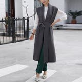 ダークグレー | ニットジレ ロングジレ レディース ノースリーブ ロング  レイヤード 重ね着 | Doux Belle 