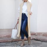 ベージュ | ニットジレ ロングジレ レディース ノースリーブ ロング  レイヤード 重ね着 | Doux Belle 