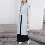 ライトグレー | ニットジレ ロングジレ レディース ノースリーブ ロング  レイヤード 重ね着 | Doux Belle 