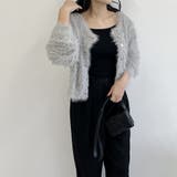 シャギーカーディガン ショートカーディガン コート | Doux Belle  | 詳細画像16 