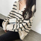 アイボリー_チャコール | トップス セーター ロング | Doux Belle 