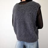 トップス ベストカジュアル ふんわり ファー Vネック シャギー風   | Doux Belle  | 詳細画像4 